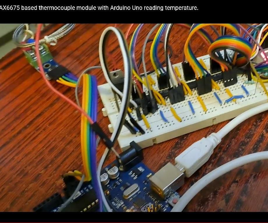 Thermocouple Temperature Reading Device Using MAX6676 Thermocouple Module and Shift Register CD4094 Based 7 Segment Display