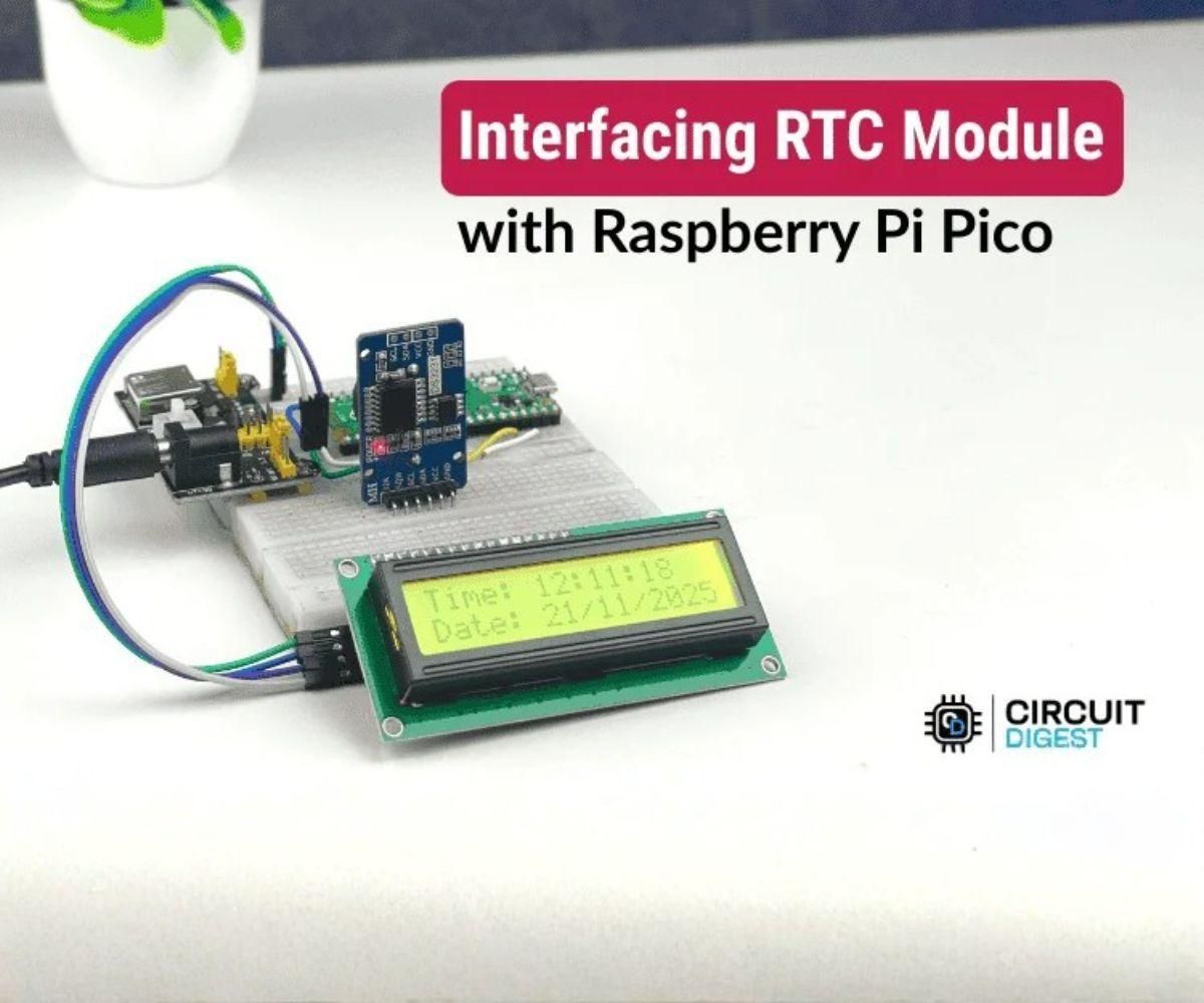 Raspberry Pi Pico + DS3231 RTC Digital Clock With 16x2 I2C LCD