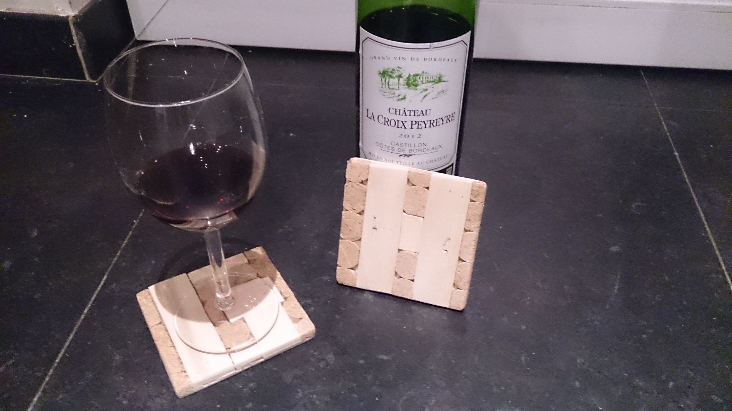 Monogram Wood and Cork Coasters