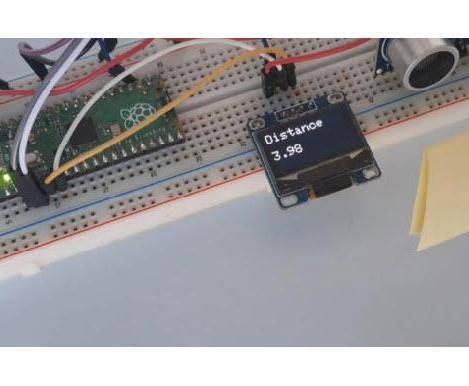 Ultrasonic Sensor HC-SR04 With Warning LED Using Raspberry Pi Pico