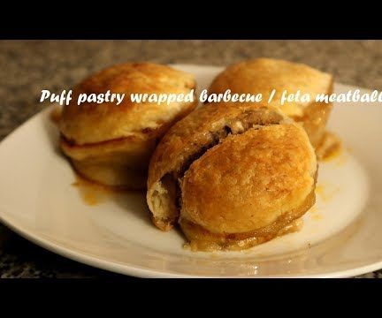Puff Pastry Wrapped Barbecue Feta Meatballs Recipe