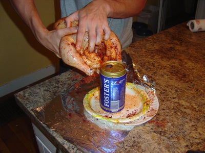 Put the Chicken on the Can and Plug the Top