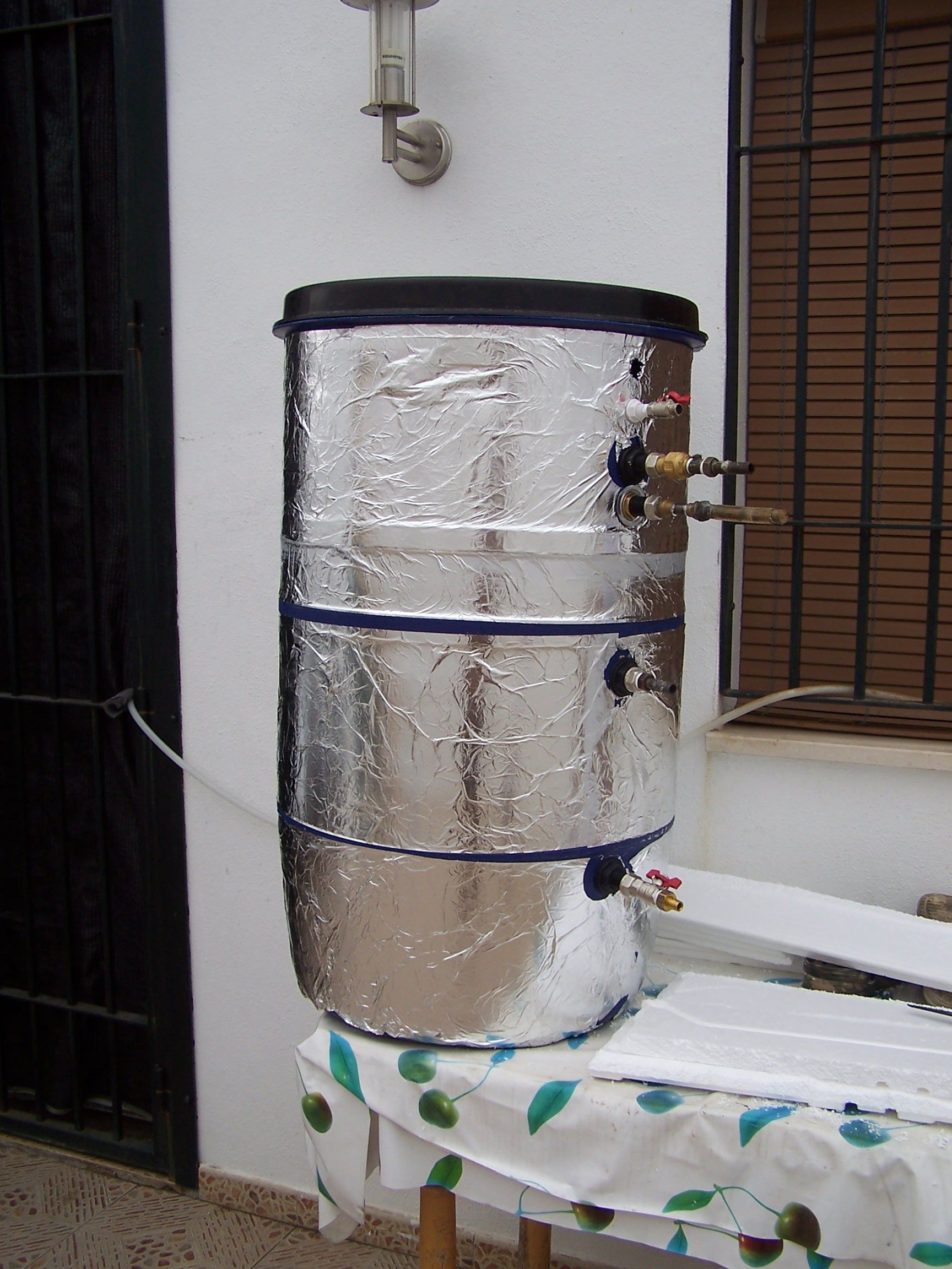 Homemade Solar Water Heater Forced Circulation With Mini Pump