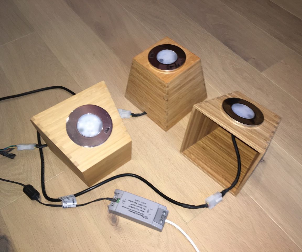 Bamboo Spotlight Stand Using IKEA VILDAPEL Plant Pot