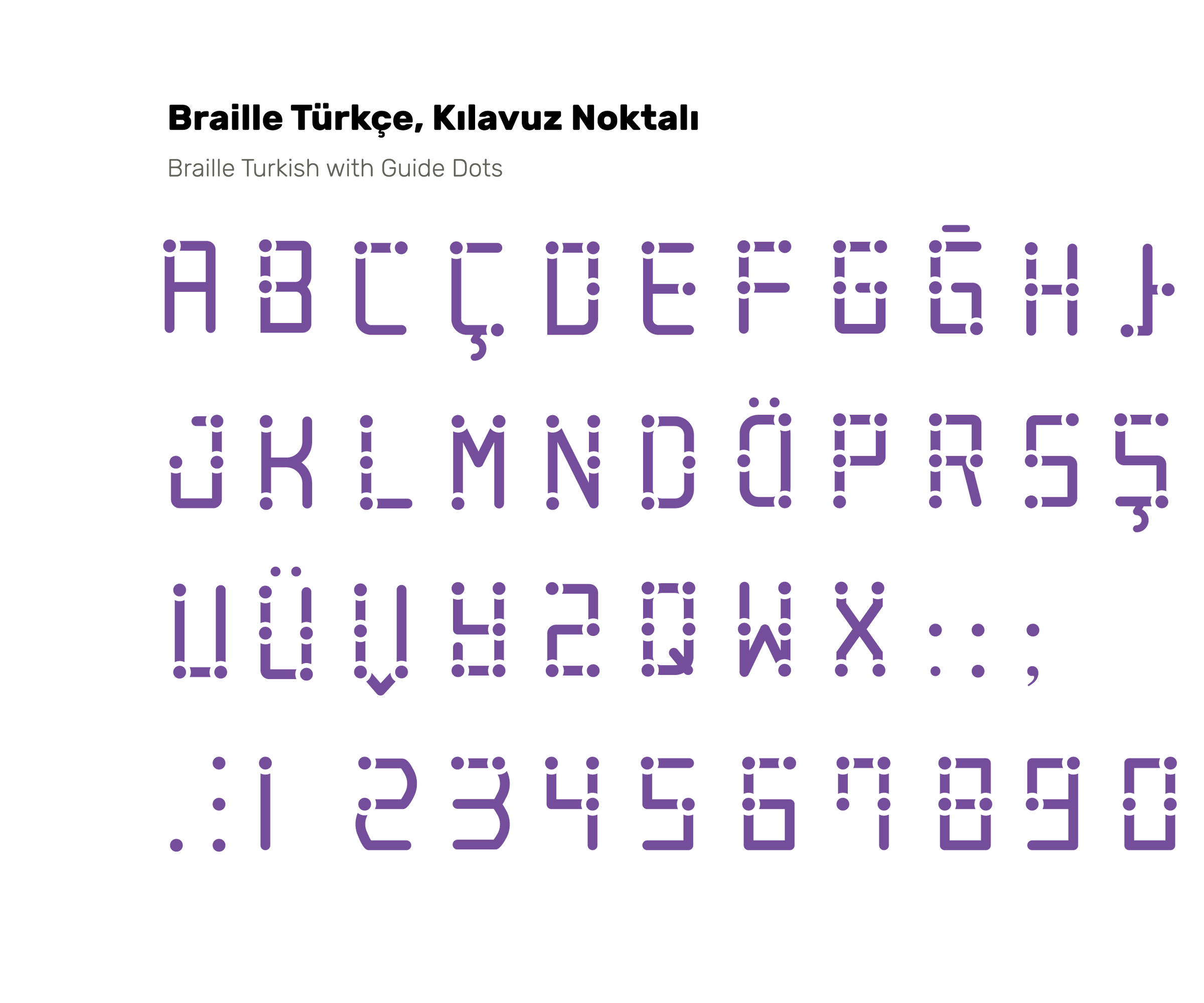 Braille Turkish Font & Stencil