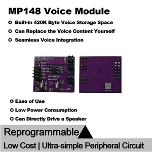 MP148 Voice Module: Add Voice to Any Project 0.5W Speaker Drive, 25µA Standby, Serial Reprogramming—no Tools Needed. Perfect for IoT, Toys, and Alarms