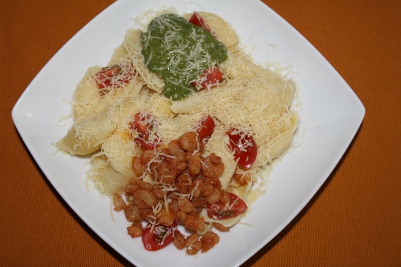 Shell Pasta With Basil Sauce