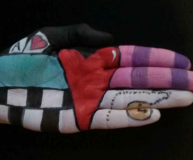 Alice in Wonderland Hand Art