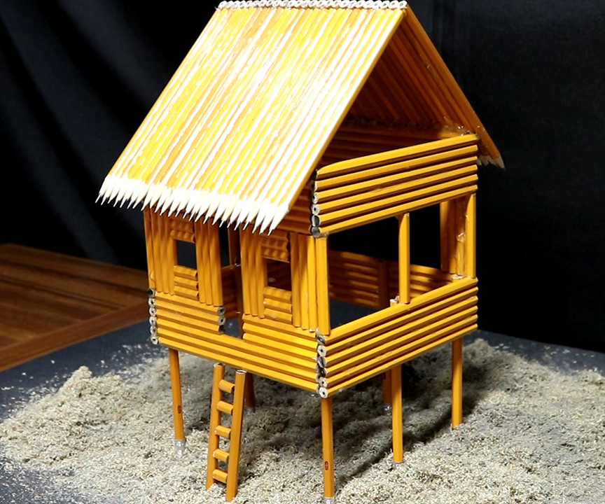 I Turn an Ordinary PENCIL Into a Beach House - Hut!