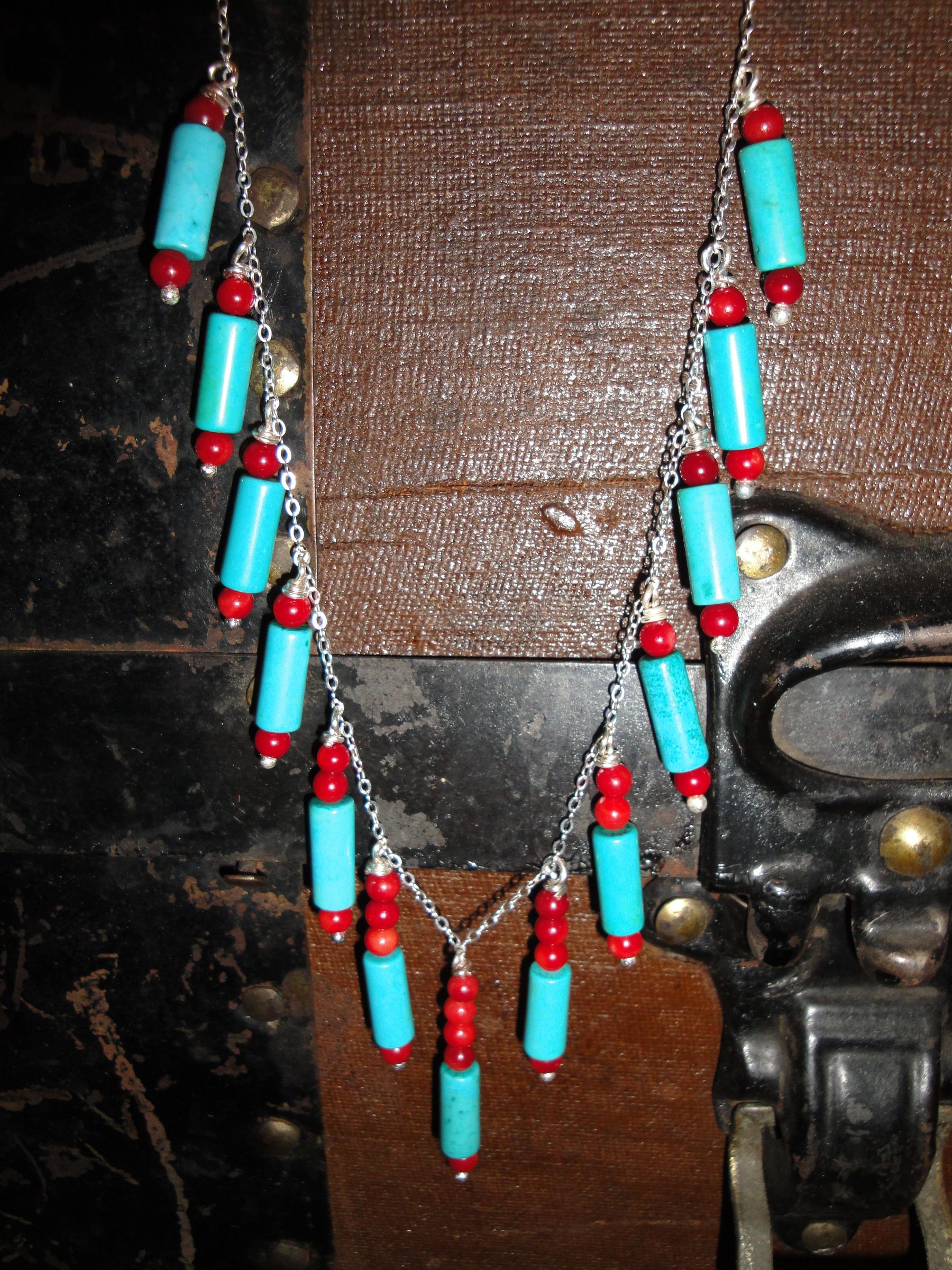 Turquoise and Coral Necklace