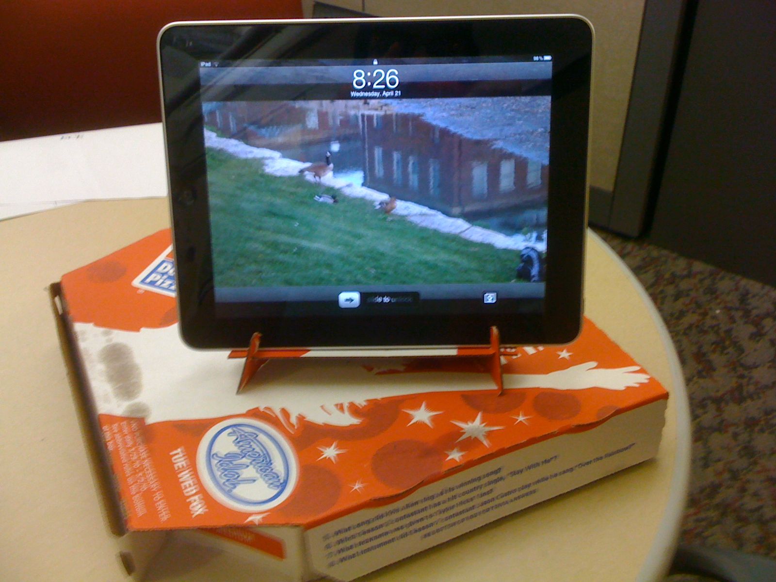 Pizza Box IPad Stand