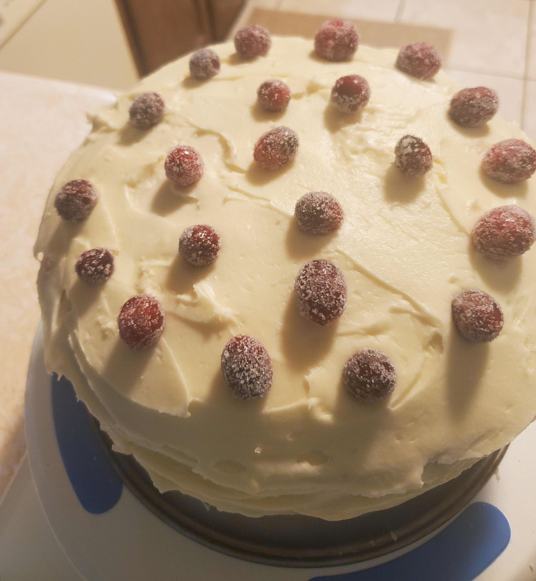 Orange Cranberry Cake With Cream Cheese Frosting