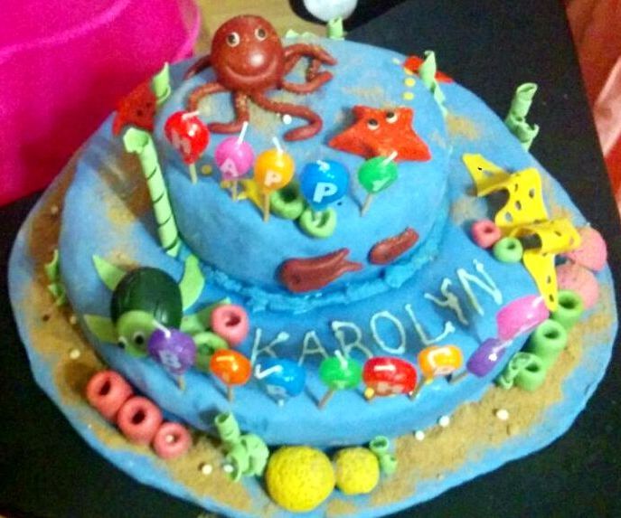 Under the Sea Themed White Forest Lemon Cake.