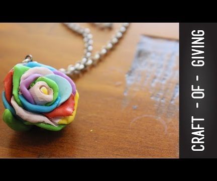 Easy DIY Polymer Clay Rainbow Rose Pendant | Craft of Giving