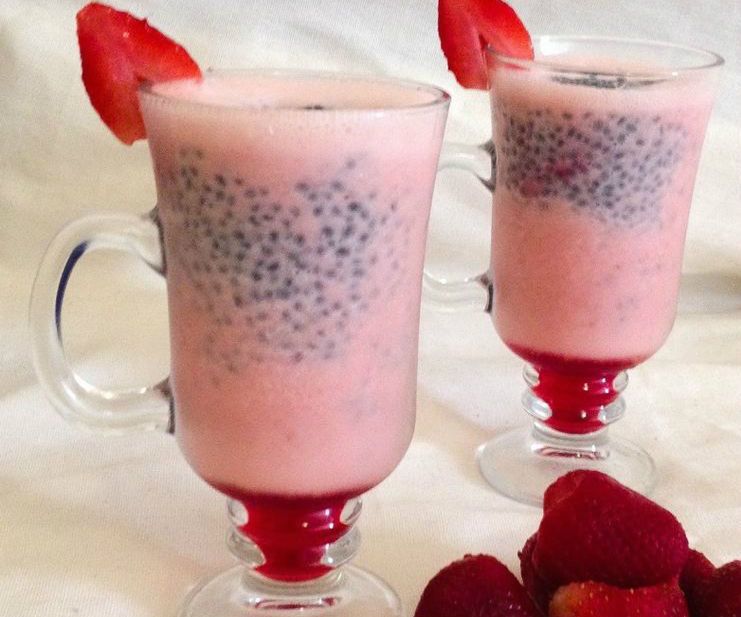 Strawberry Basil Lassi