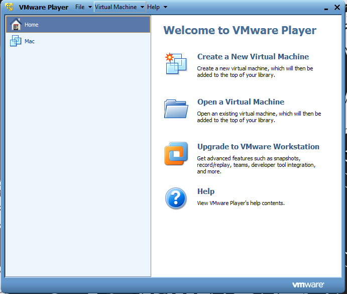 Install Mac OS X on VMWare Player (Part 1)