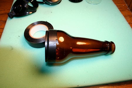 Attach the Cut Bottles to the Lens Caps