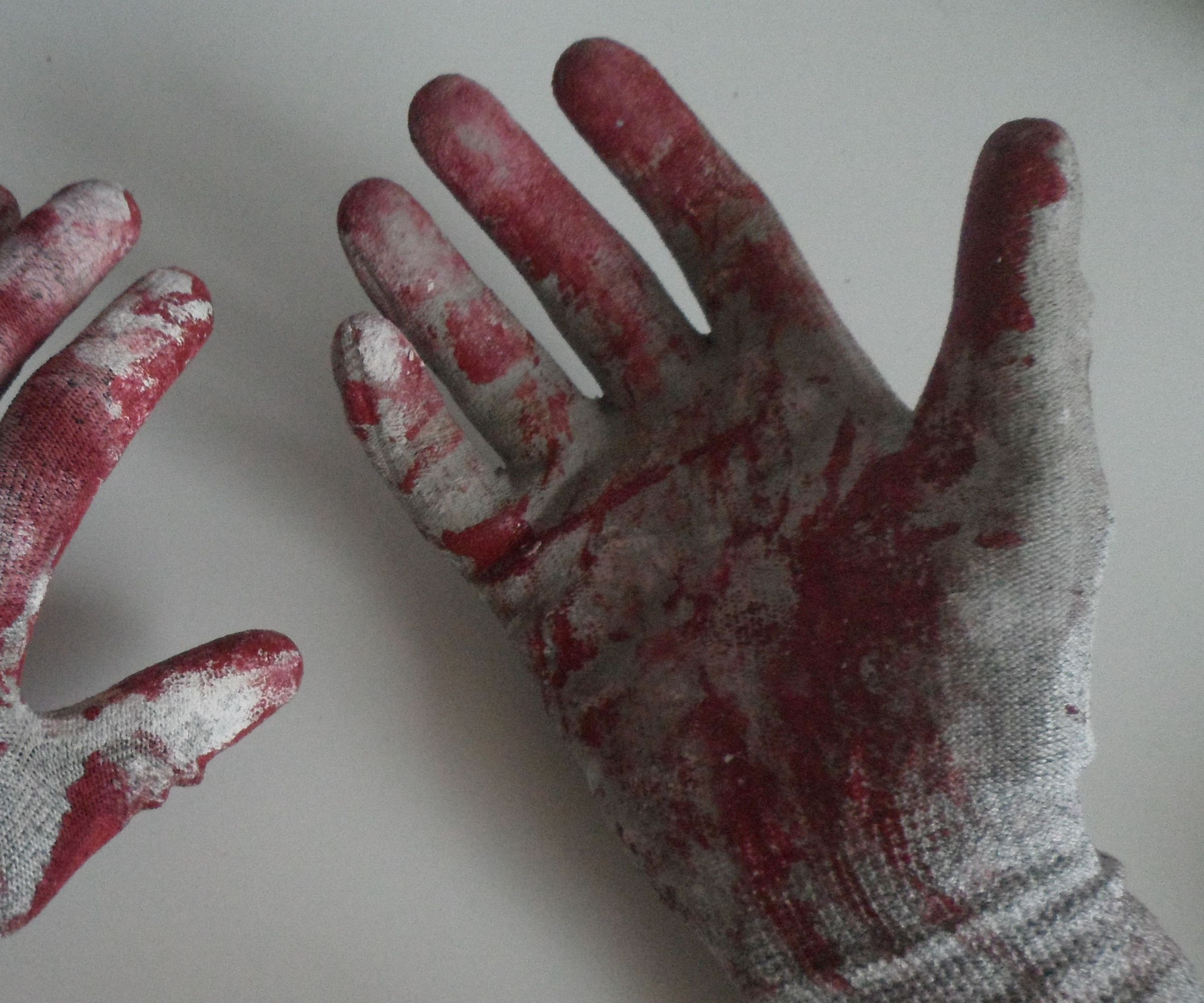 Bloodied Gloves for Halloween