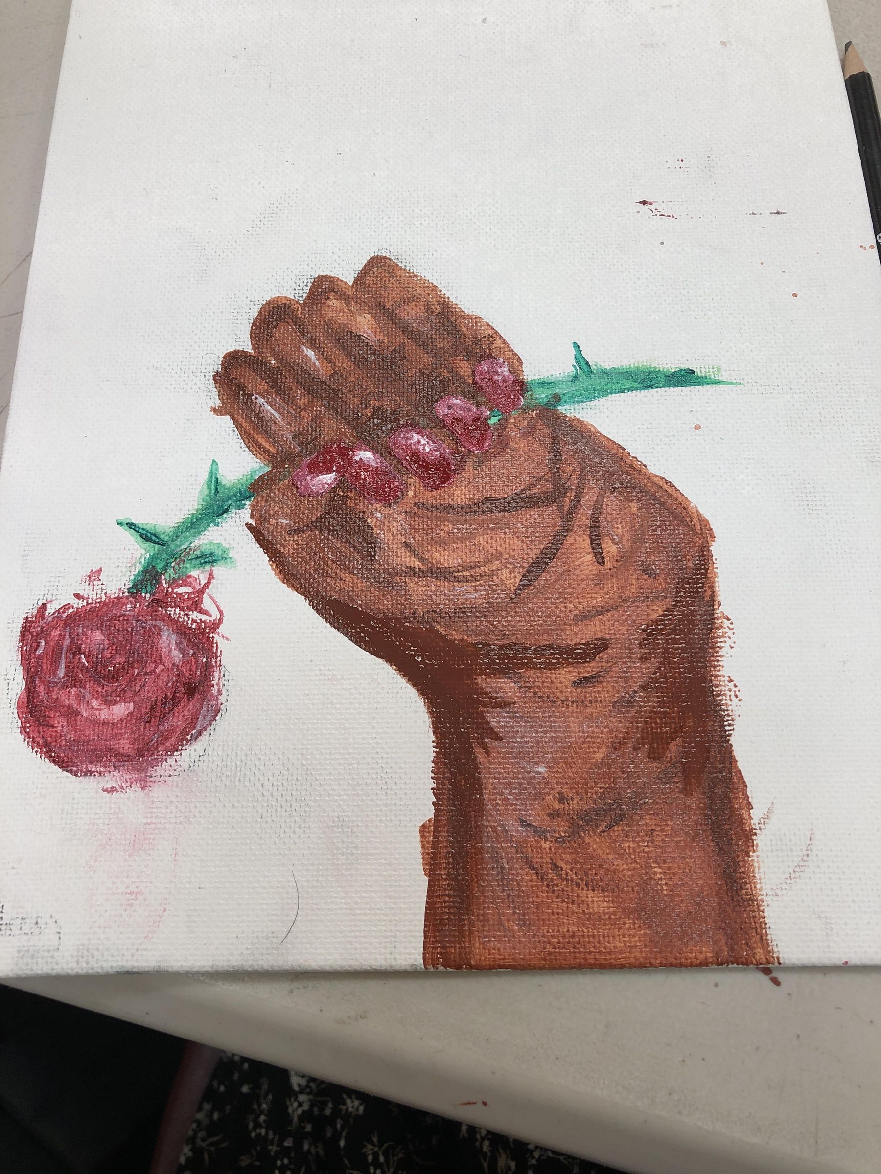 How to Paint Hand Holding Rose