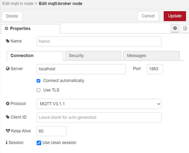 Node-red & MQTT Configuration