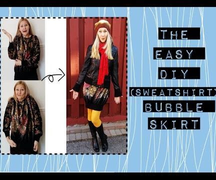  Easy DIY Sweatshirt to Bubble Skirt Refashion Tutorial Video