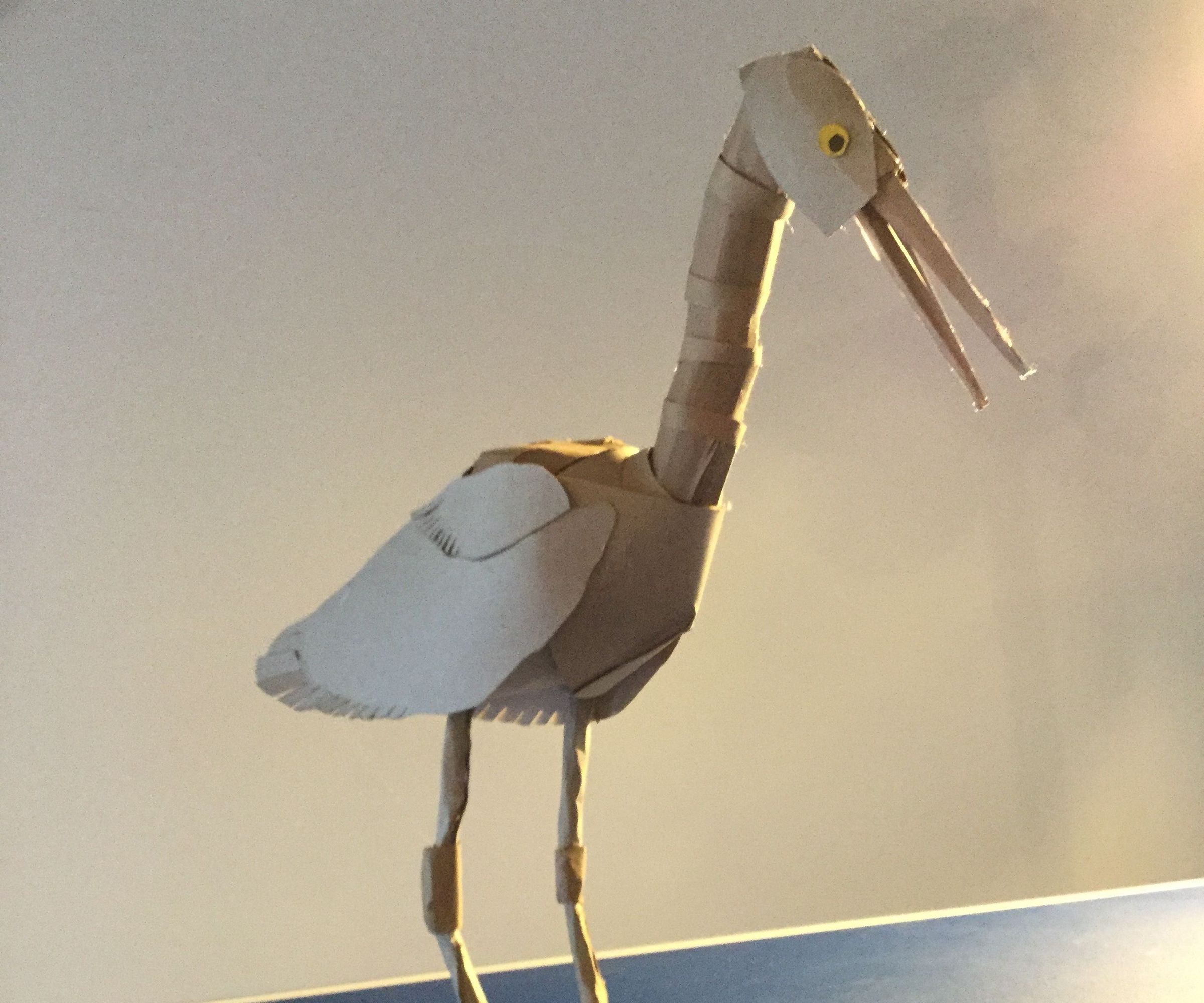 Cardboard Blue Heron