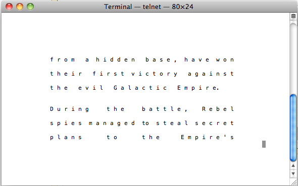 how to play starwars in mac terminal?!?!?!