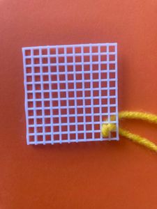 The Leaf Pattern With Yellow Yarn - Step 1