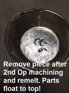 Re-melt Bismuth and Remove Finished Parts