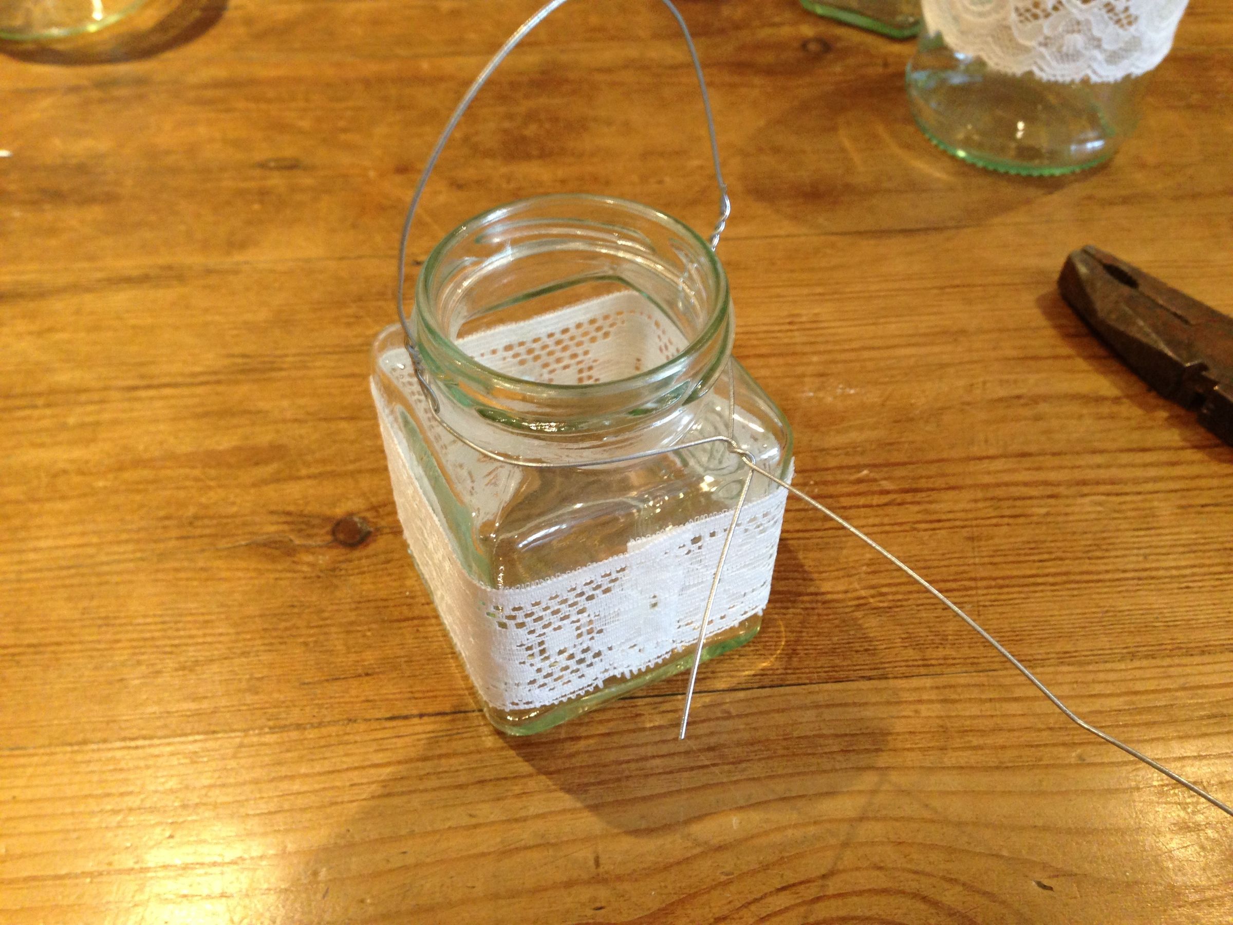 Vintage Style Lace Jam Jar Candle Holders 4 Steps Instructables