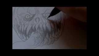 Drawing a Demonic Pumpkin for Halloween
