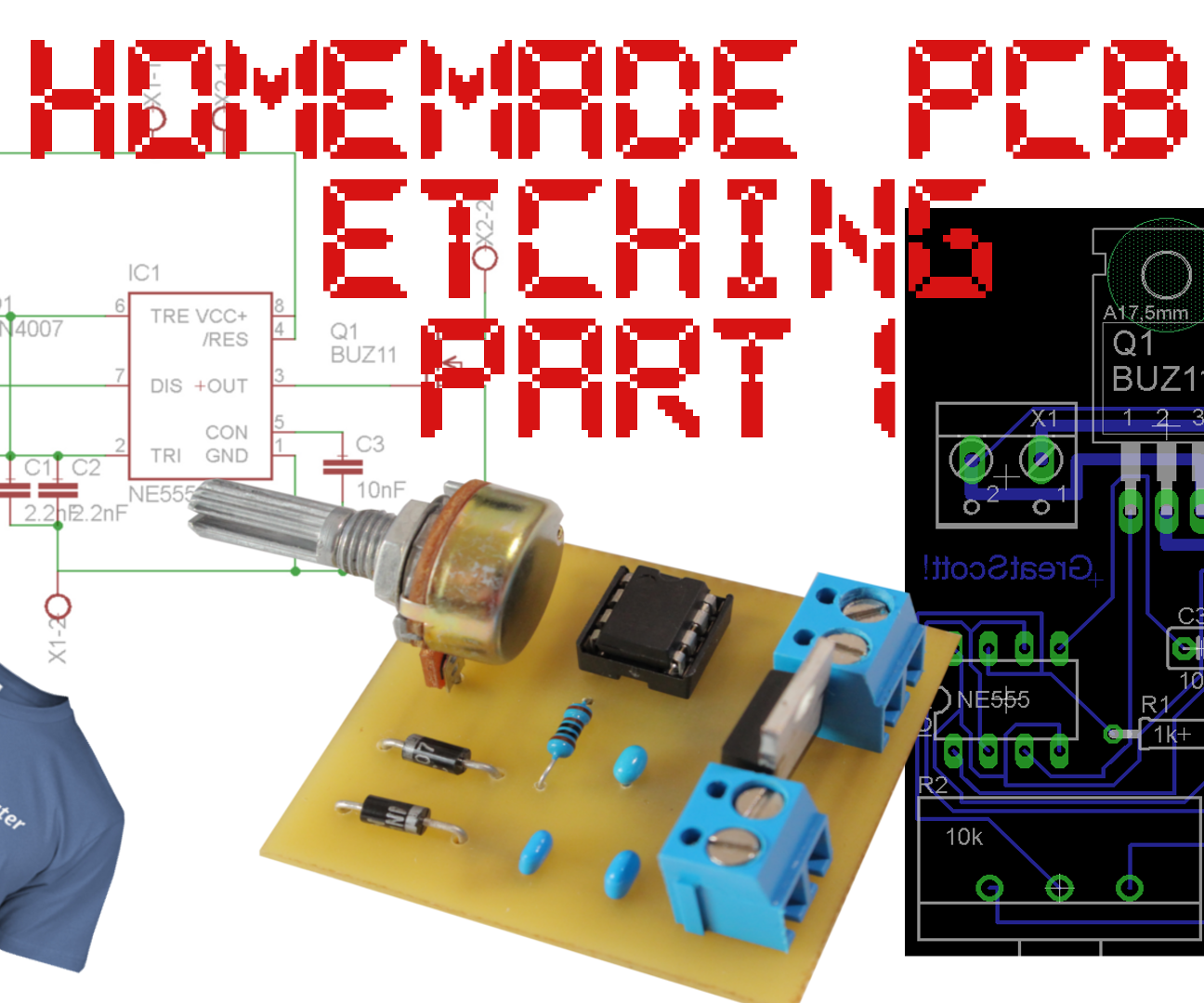 Homemade PCB Etching (through Hole Parts)