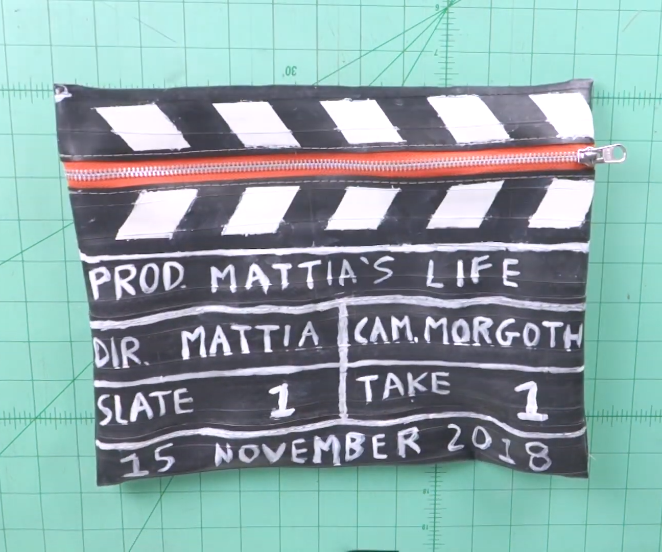 Clapperboard Bag Made With Bike Tubes