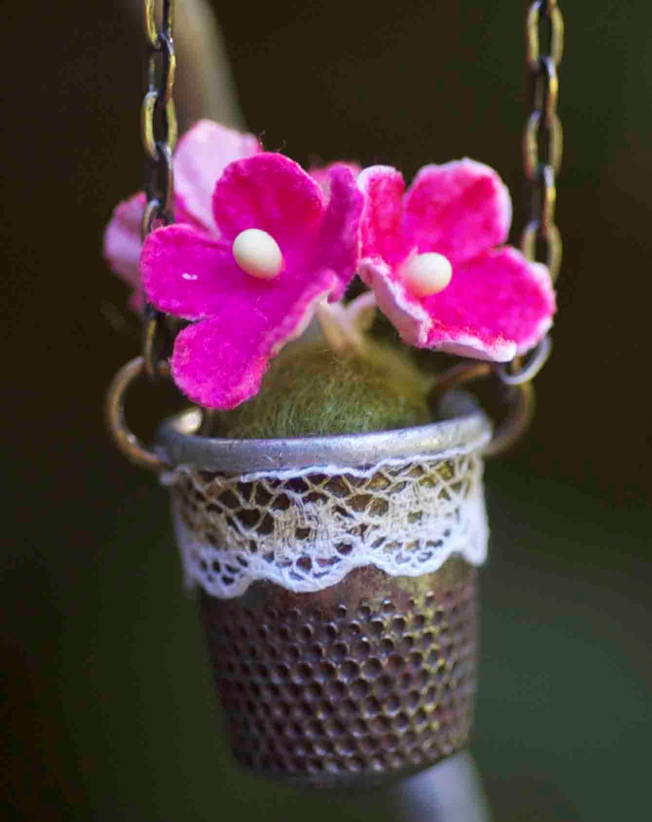 How to Make a Flower Thimble Necklace