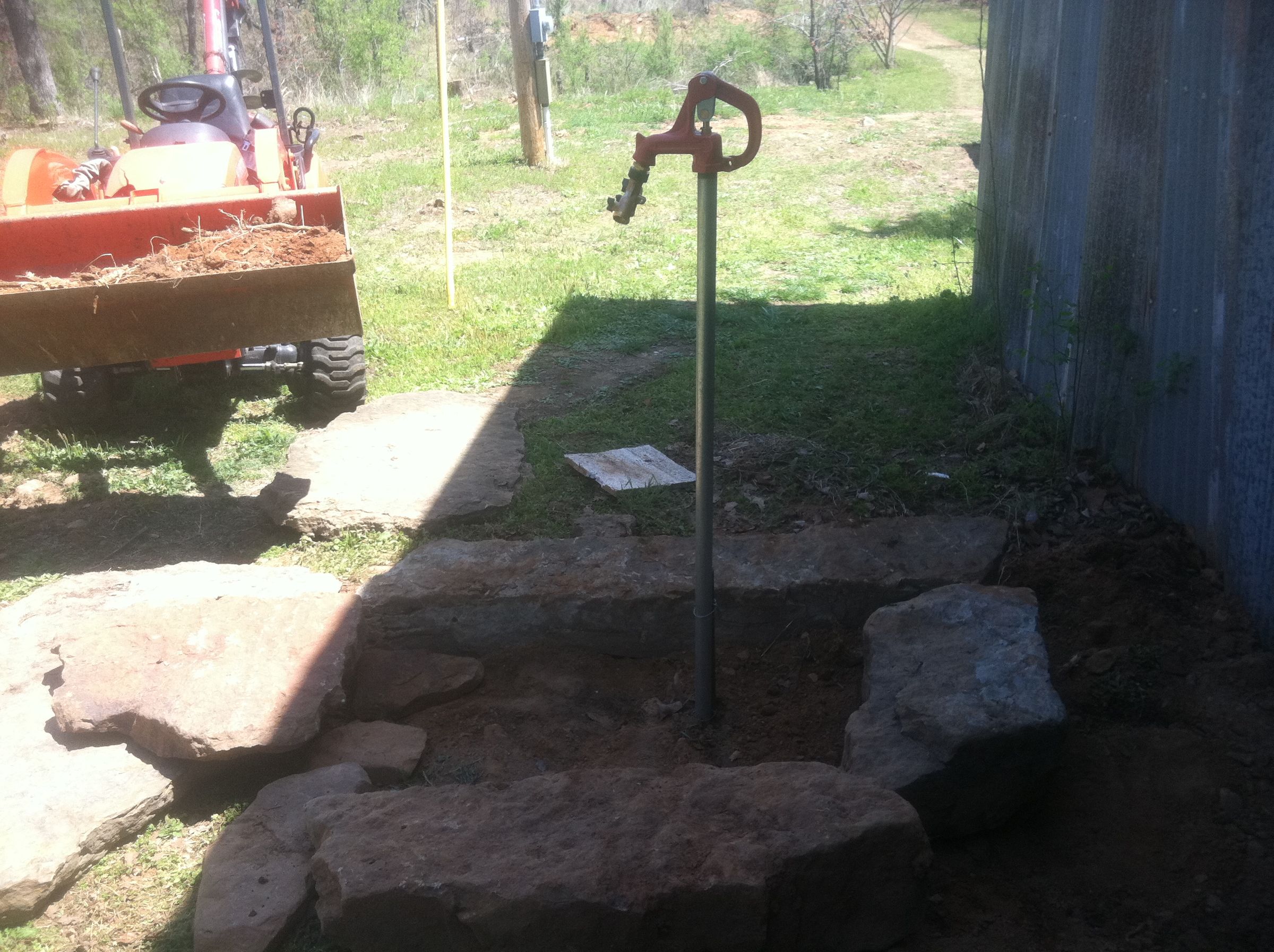 yard faucet ( water spout )installed