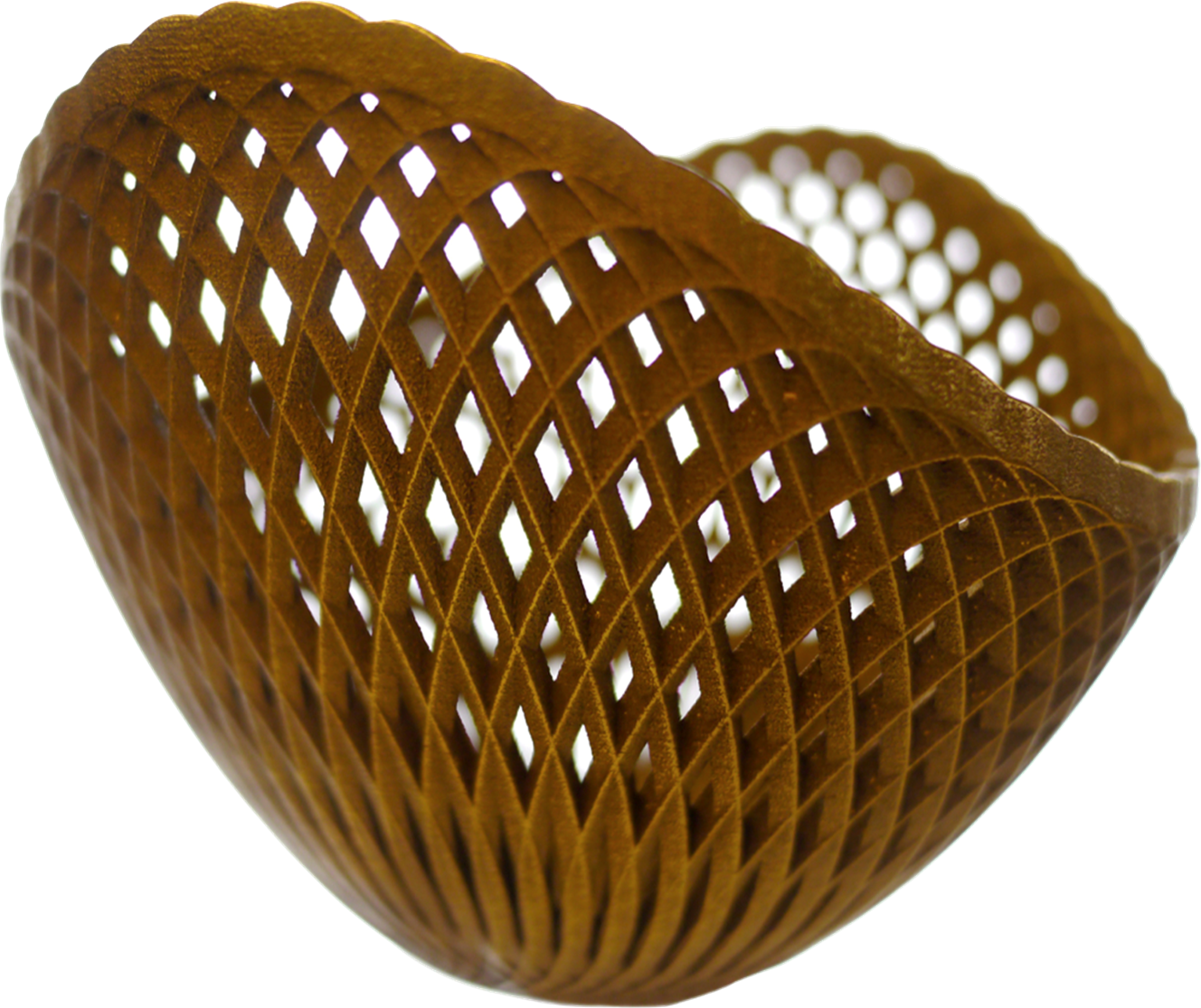 3D metal printed bowl of circles