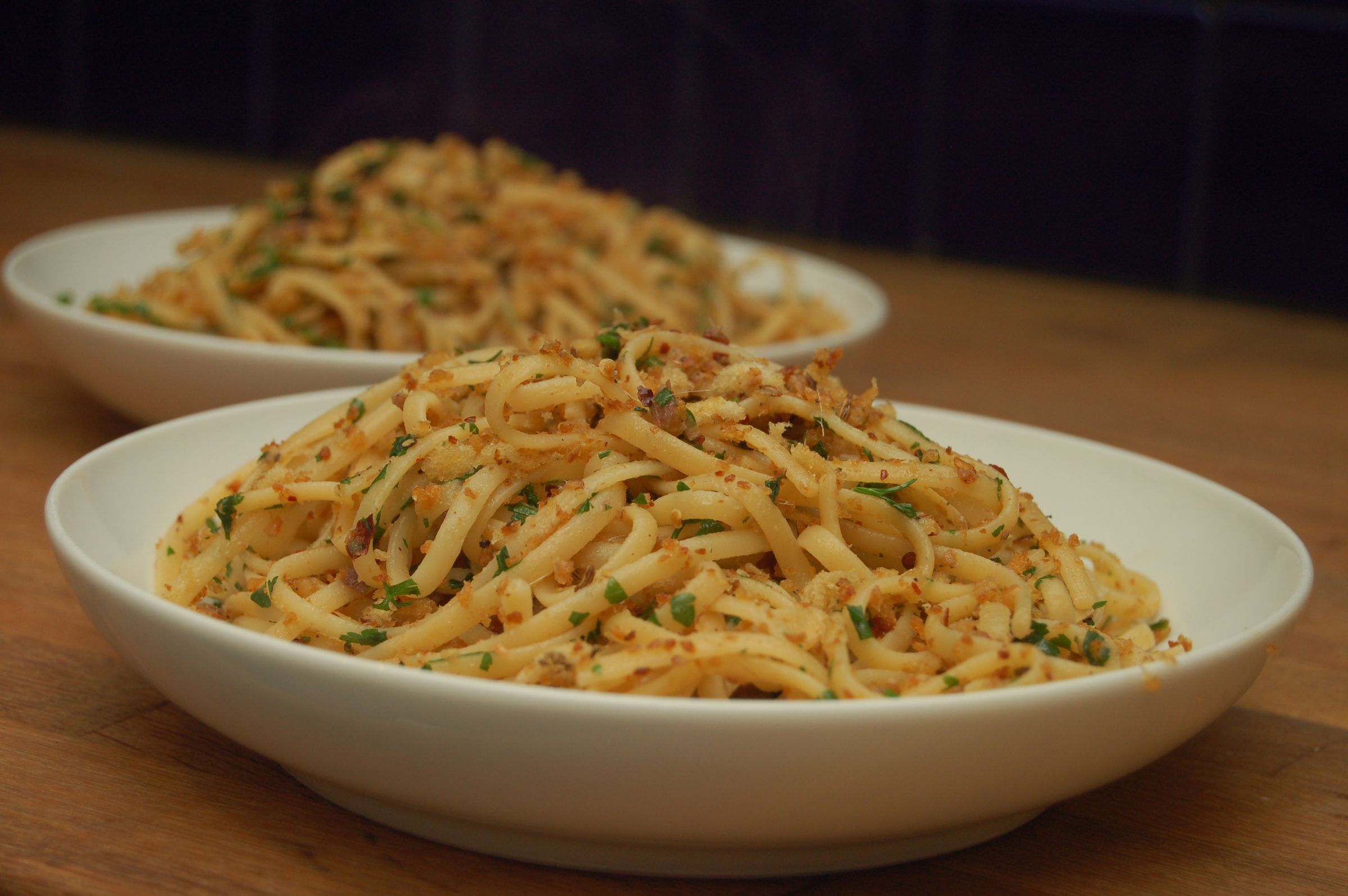 Linguine With Breadcrumbs, Garlic, Chilli and Anchovy