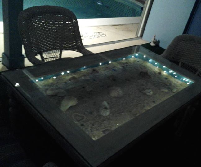 Out side Beach table with LED lights