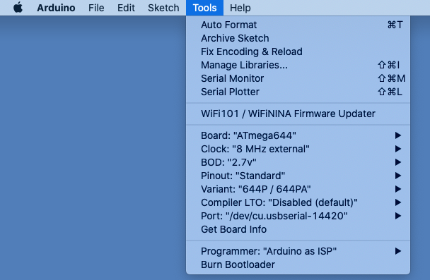 ATmega644PA Settings
