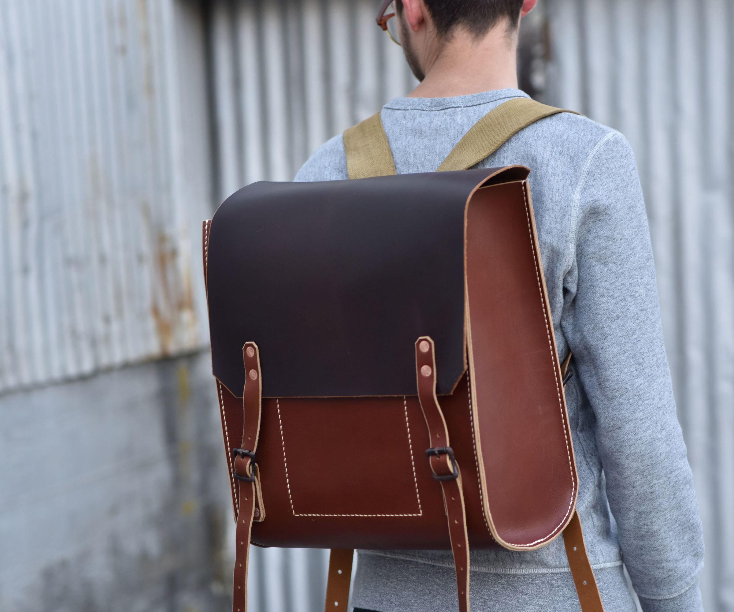 Hand Stitched Leather Rucksack