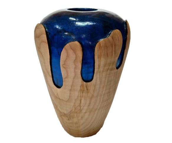 Turned and Carved Maple Vase