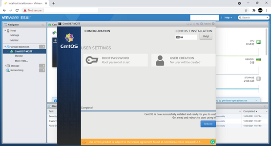 CentOS 7.0 Installation - the First VM