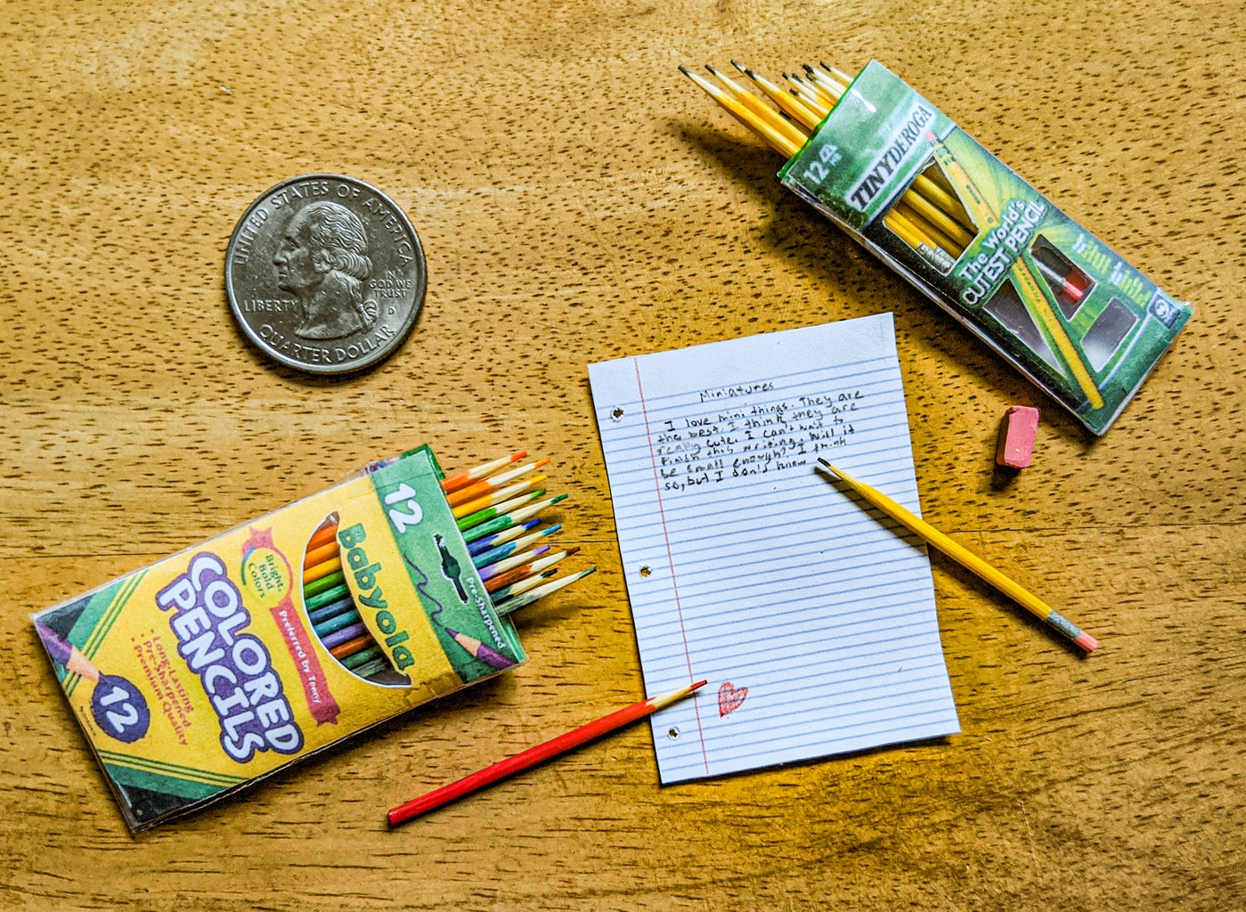 Miniature Pencils and Colored Pencils