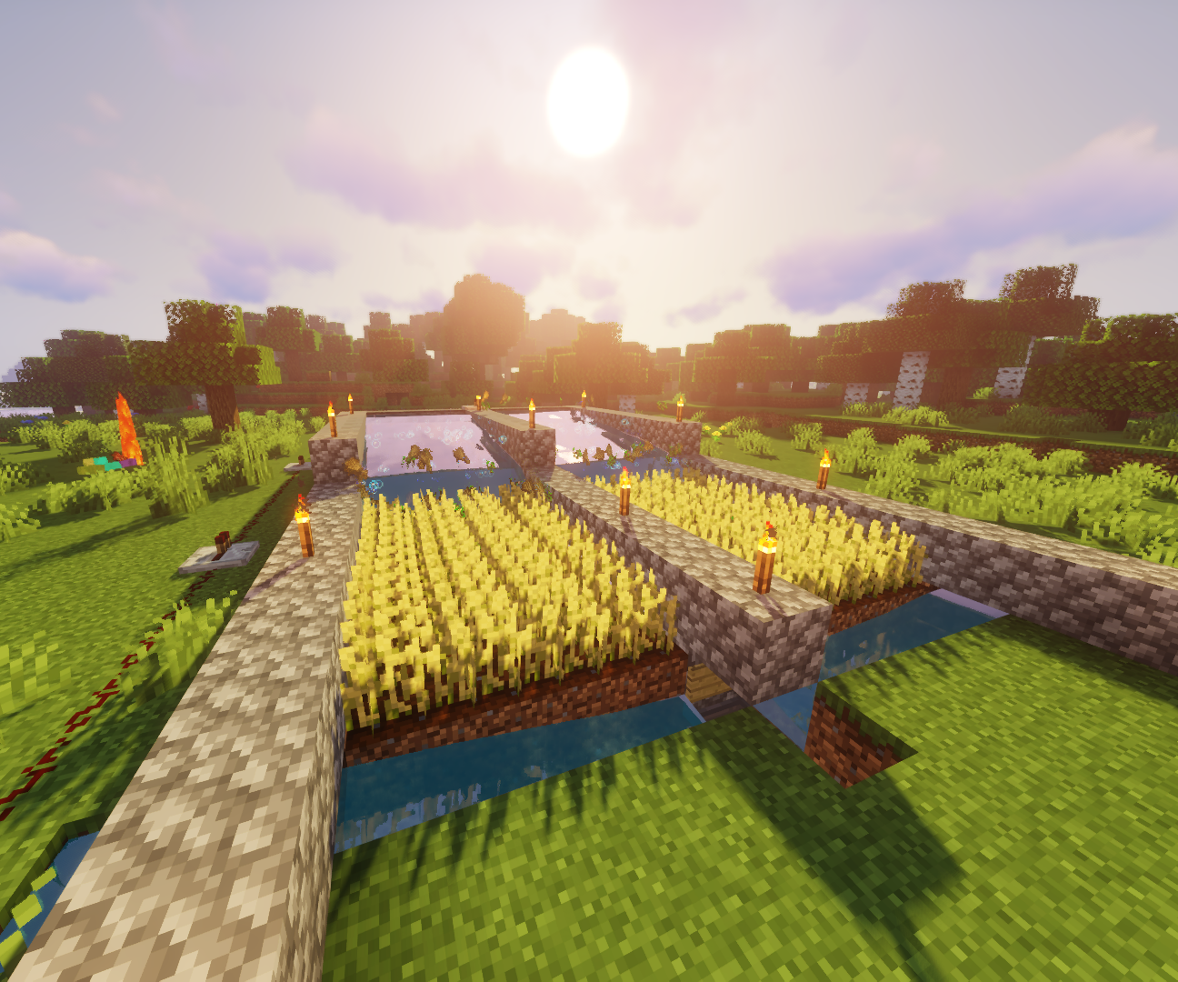 How to Build a One Button Wheat Farm in Minecraft.