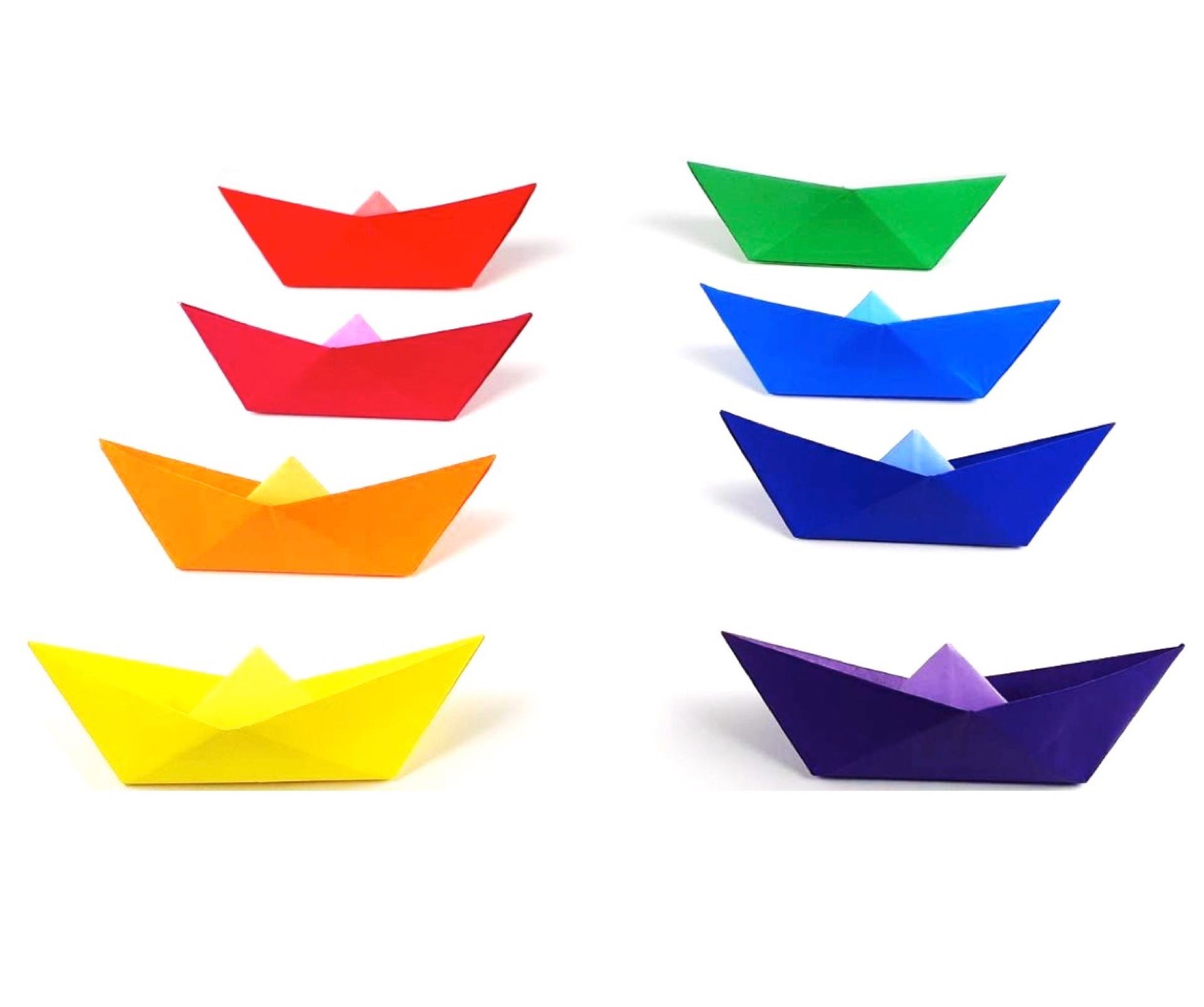 Origami Rainbow Boats