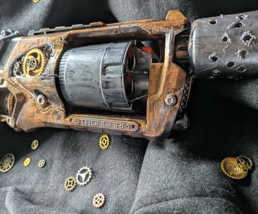How to Steampunk a Nerf Elite Strongarm (Including How to Make a Gun Holder for It)