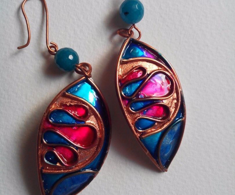 Faux Cloisonne Earrings