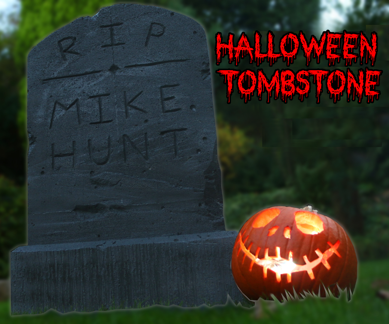 How to Make a Halloween Tombstone From Breeze Blocks