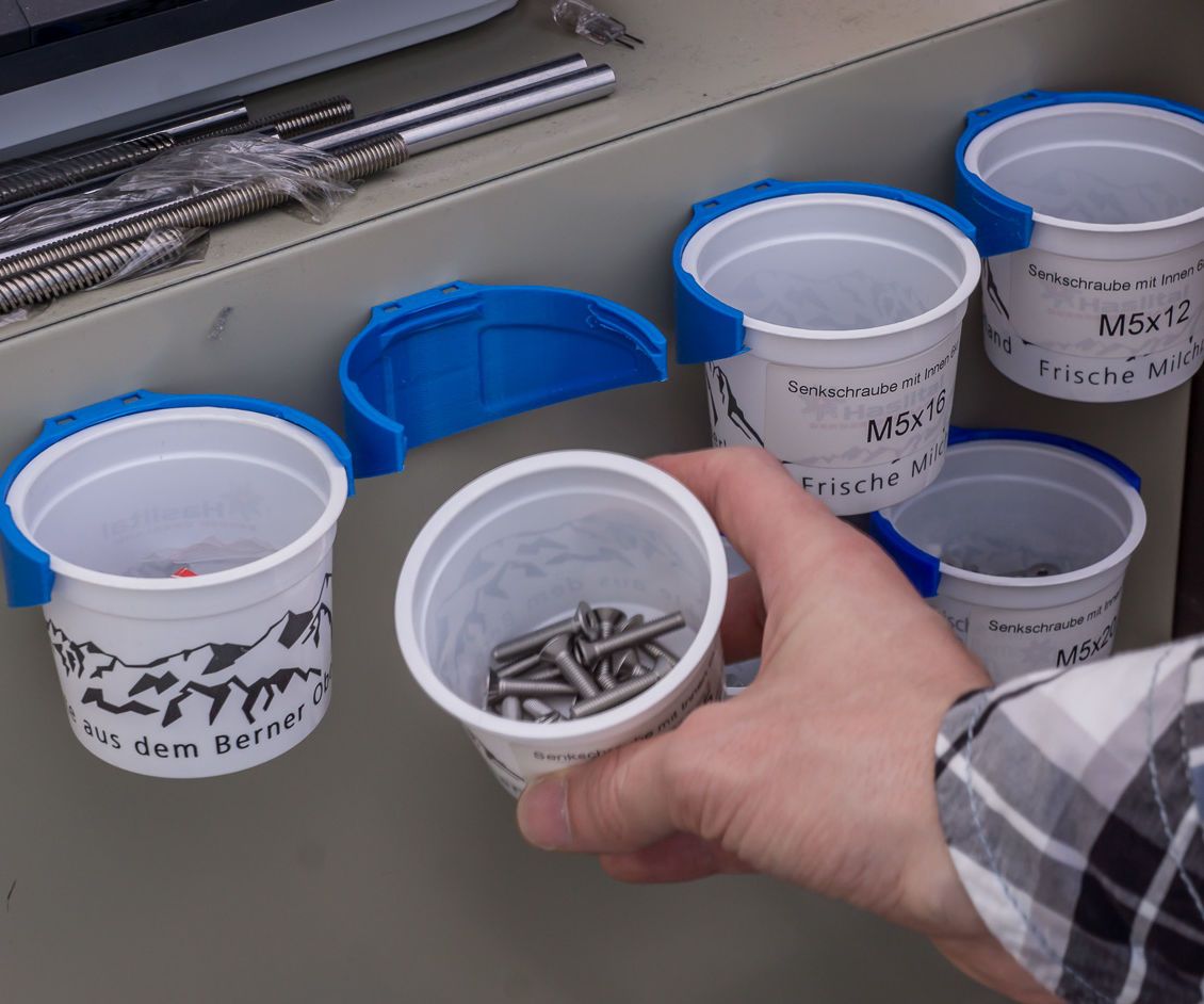 Recycled Yogurt Cup Screw Storage