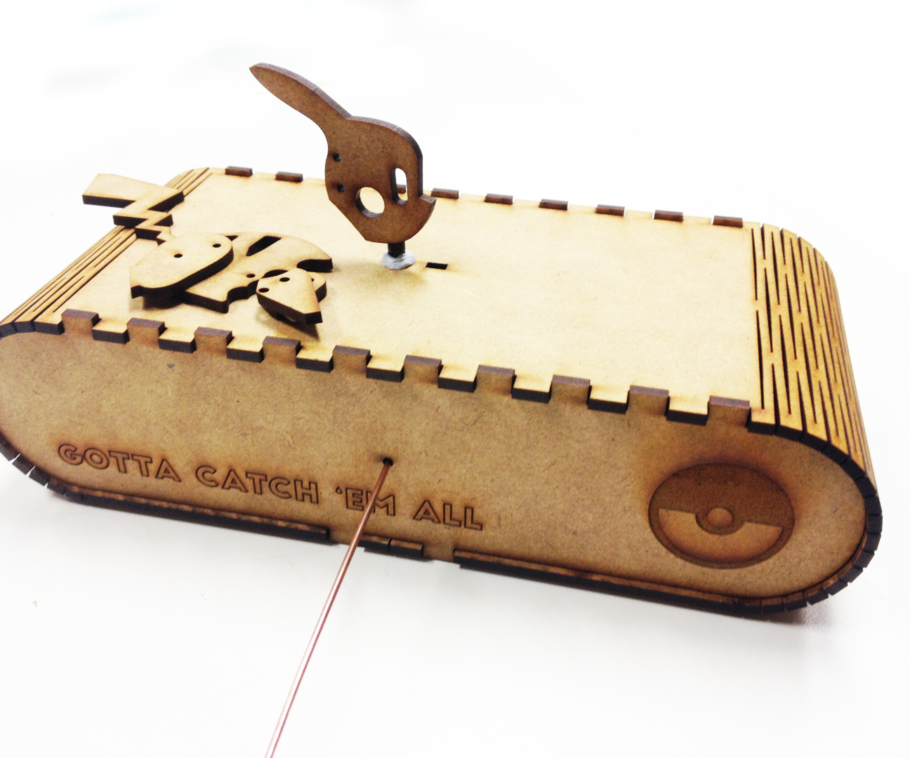 Pikachu Cam Mechanism Automata With Lattice Hinge Box